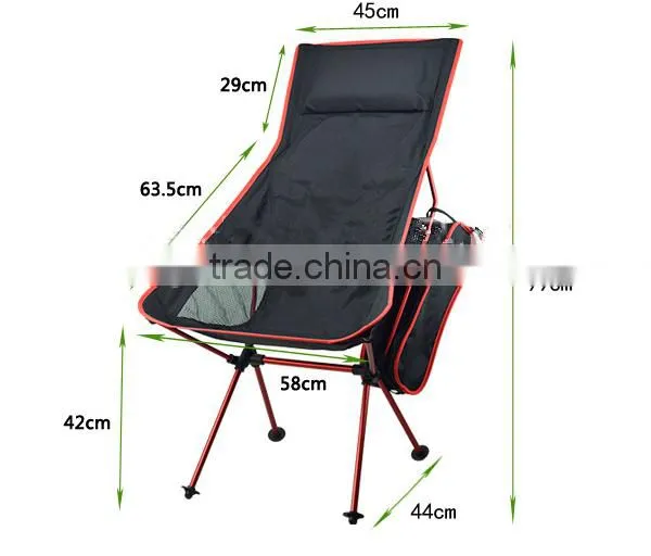 2016 New Outdoor Aluminum Alloy Extended Edition Moon Chair Folding Portable Fishing Chair Director Chair With Pillows photo-2