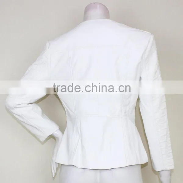 Hot Selling New Cool Design Women Zipper Slim Leather Jacket Wholesale photo-5