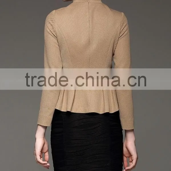 Autumn Season Ladies Fashion Long Sleeve Ruffled Stand Collar Blouse photo-3