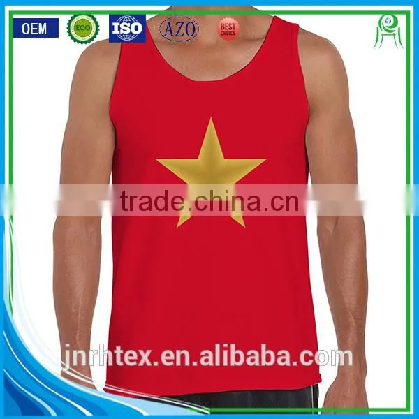Custom Printing Cotton Spandex Sleeveless Sports A-shirt photo-5