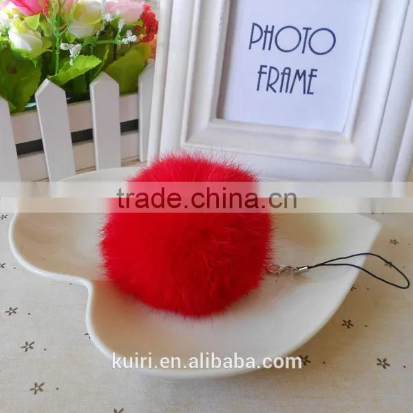 New Promotional Fox & Rabbit Fur Ball Fur Pom Poms Keychain photo-2