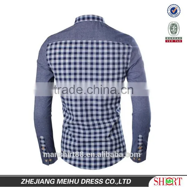 Custom Design Pattern Men Shirt Plaid Fabric Street Wear Custom photo-2