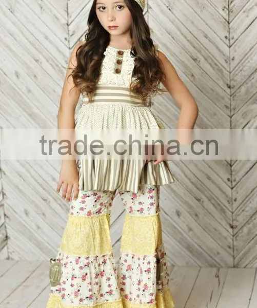 Summer Girls Clothing Mustard Pie Remake Children Clothes Sets photo-3