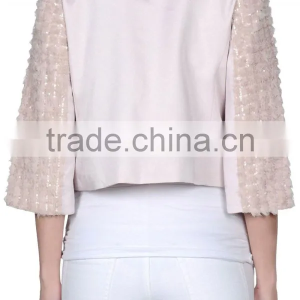 Pink Womens Fashion New Sequin Blazer photo-3