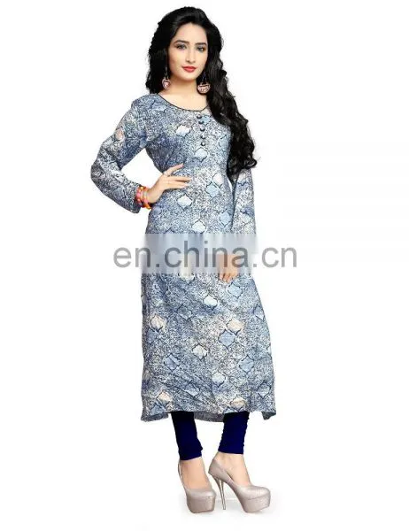 Decent Casual Wear Printed Rayon High Quality Kurti 2017