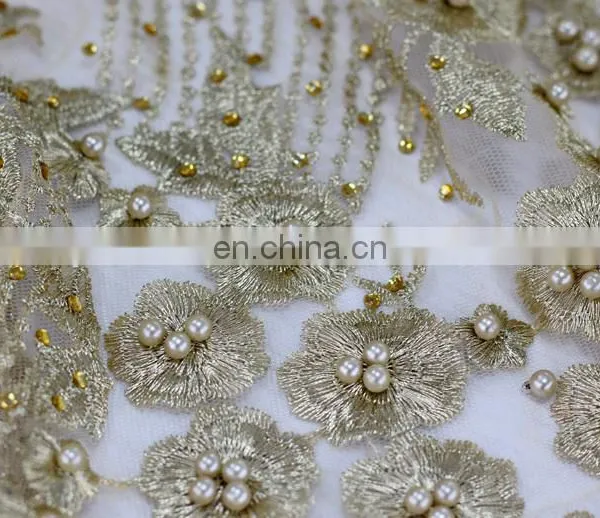 2016 China Suppliers Africanfrench Beaded Lace Fabric ,wholesale Tulle Beaded Lace Fabric ,beaded Lace ,tulle Lace for Wedding photo-3