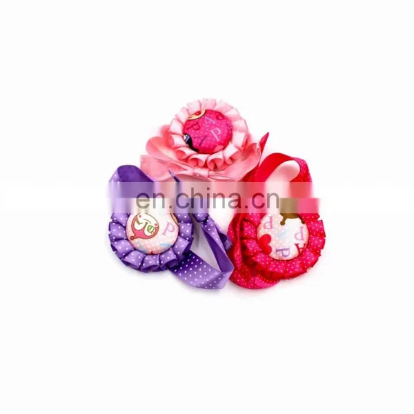 Lovely Custom & Eco-friendly Ribbon Rosette Flower Bracelet/wristband for Birthday Party photo-2