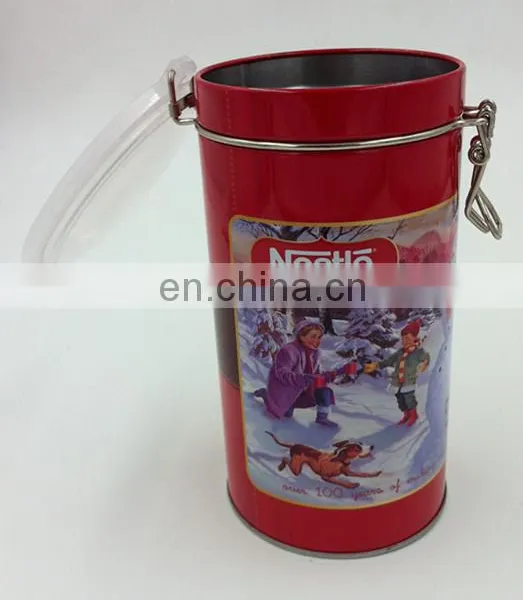 Round Hinged Coffee Tin Can,coffee Tin Packaging Box photo-4