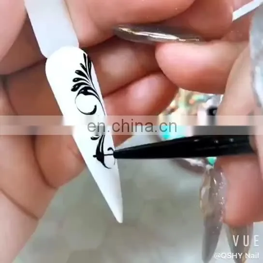 Queen Shining Oem High Quality Custom Starter Kit Nail Transfer 3d Magic Nail Gel Foil Sticker