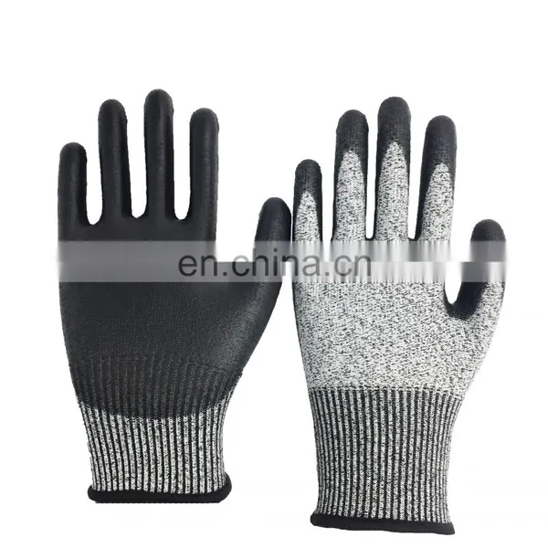 HPPE Knitted Cut Resistant Anti Knife Construction Grade Level 5 Processing Safety Work Glove photo-4