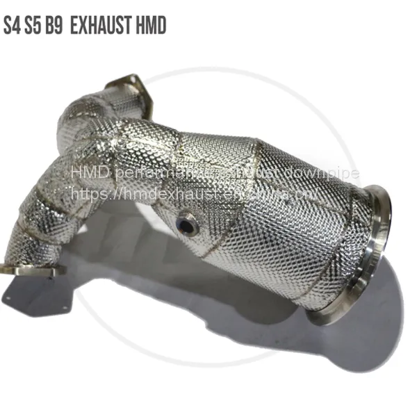 Exhaust Manifold Downpipe for Audi S4 S5 B9 Car Accessories With Catalytic Header Without Cat Whatsapp008613189999301 photo-3