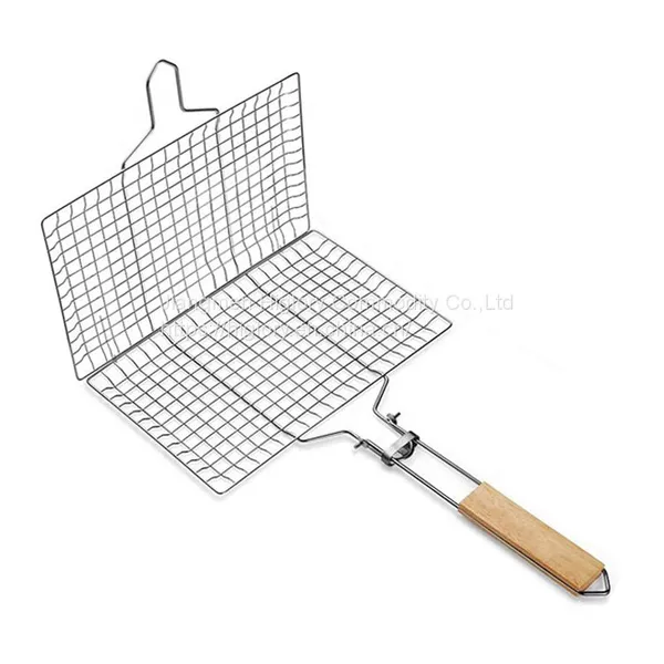 Wholesale BBQ Tool Set Barbecue Accessories Stainless Steel Removable BBQ Charcoal Grill Basket BBQ Vegetable Mesh photo-2