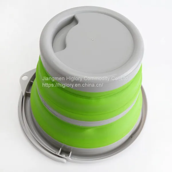 Space Saving Collapsible Bucket With Handle Round Foldable Tub Portable Folding Water Bucket photo-4