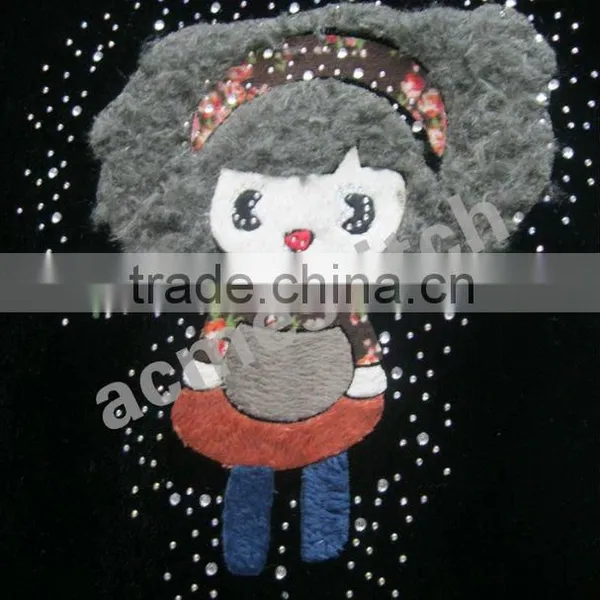 Appliqued Patch Lovely Girl to be Ironed on All Kinds fo Garments