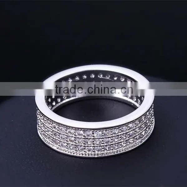 Fine Wedding Band Lead Free Luxury Brass Jewellery Classic Cubic Zircon Ring photo-4