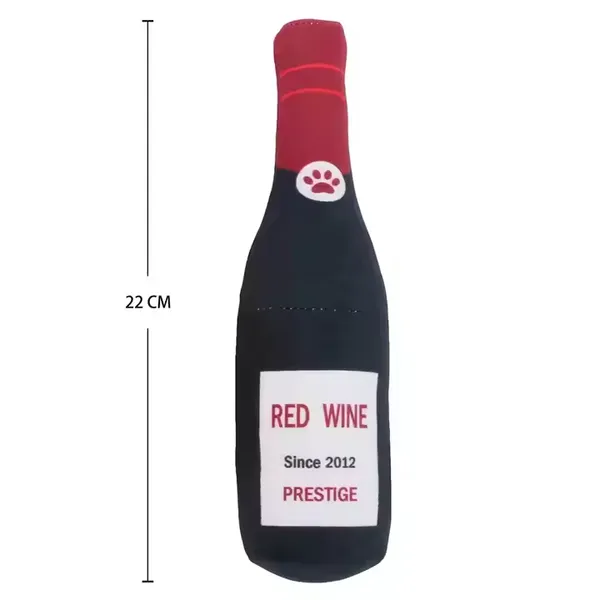 Wholesale Custom Plush Wine Bottle Dog Chew Toy Plush Whisky Bottle Pet Squeaky Toy Plush Dog Chew Toy photo-3