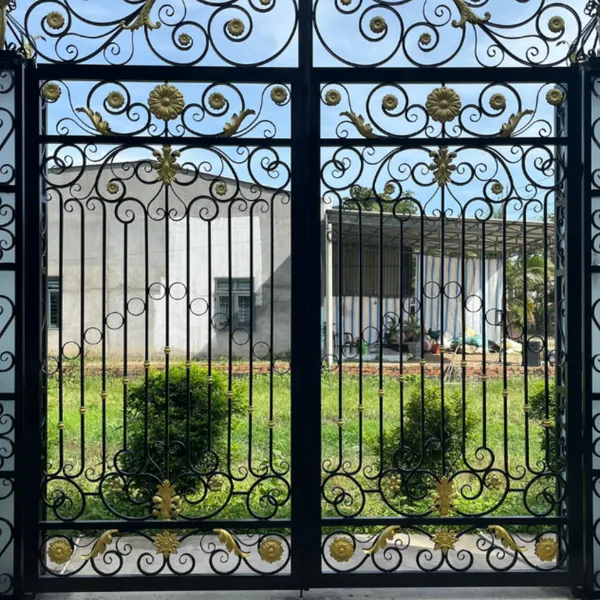Ornate Decorative Wrought Iron Garden Fence | Elegant Metal Fencing for Luxury Homes photo-3