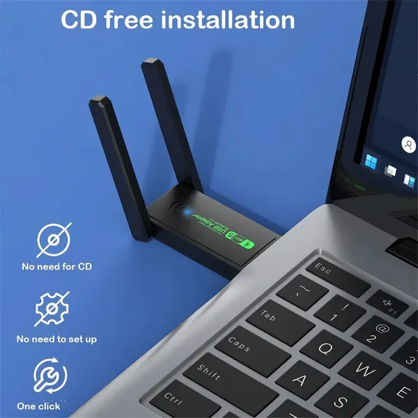 1300Mbps USB 3.0 WiFi Adapter Network Card Dual Band 2.4G/5GHz Bluetooth 4.2 Wireless Receiver Transmitter For Desktop Laptop PC photo-4