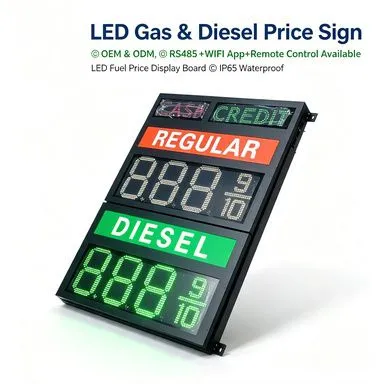12inch Outdoor LED Gas Price Board High Quality Custom Waterproof for Outdoor High Brightness LED Gas Price Sign