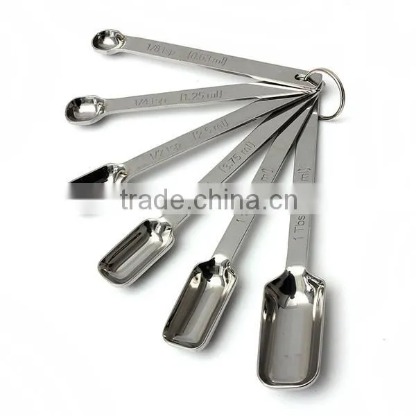 Hot in Stock Fast Delivery Stainless Steel Cooking Measuring Spoons 6 Sets photo-3