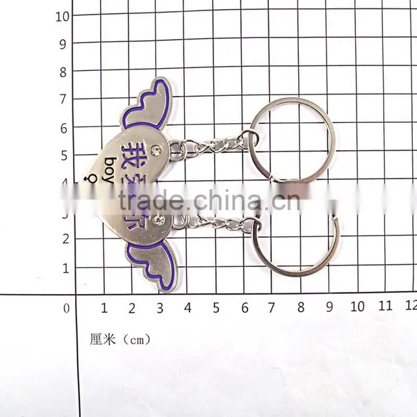 Christmas Gifts Angel Wings Cute Couple Keychains for Boy and Girl photo-4