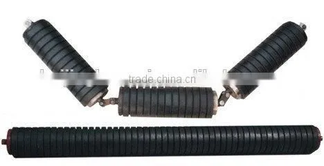 China Supplier Impact Idler Roller With Buffer Rings/Carrying Impact Roller With Different Size photo-2