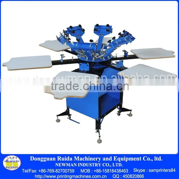 Floor Type Manual 6 Color Screen Printer Multicolor T-shirt Press Screen Printing Machine With Some Printingsupplies photo-2