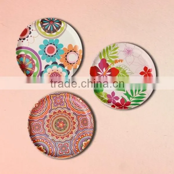 Anhui Hot Selling Colorful Bamboo Fibre Dinner Set, 7 Inch Round Leaf Dinner Plate photo-6