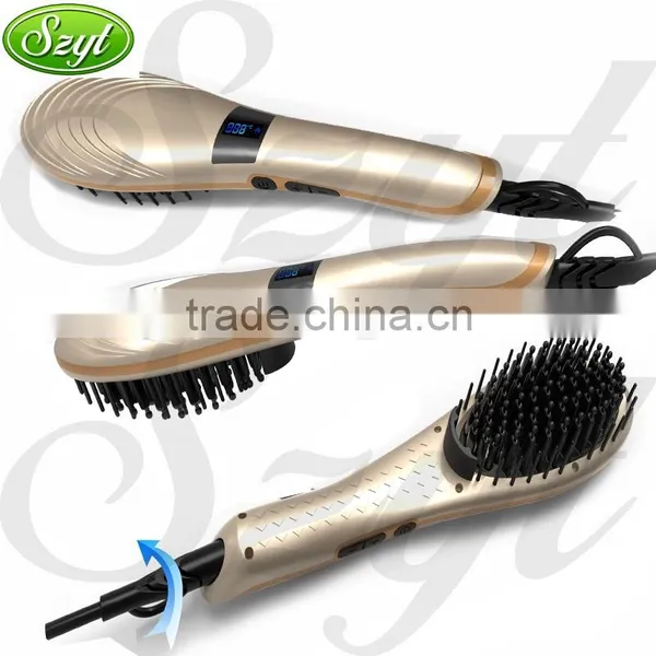 PTC ceramic hair comb / ceramic hair straightener brush hair styling iron--HSB002QU