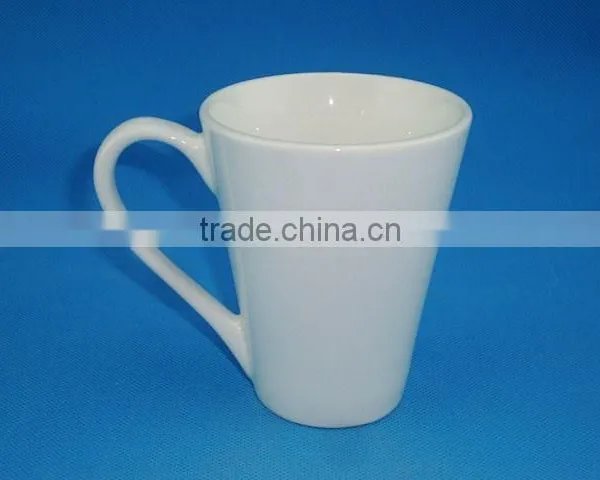 Ceramic Porcelain Water Cup-12 oz v Shape Porcelain Milk Mug photo-4