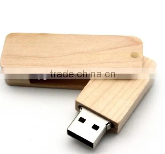 Wooden Swivel Logo Print USB Flash Drive