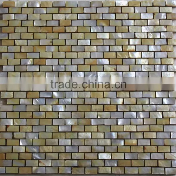 8mm Thickened Yellowlip Sea Mother of Pearl Mosaic Mounted on Ceramic Can Mix With Stone Mosaic