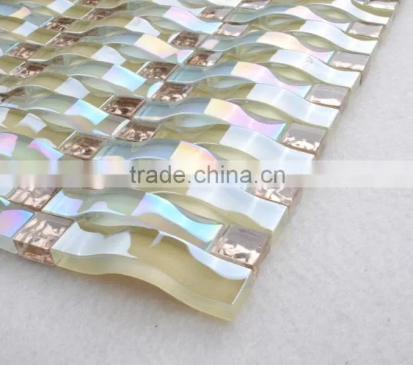 GT004 300X300MM Foshan Home Decor Glass Mosaic Mosaic Bathroom Accessories photo-2