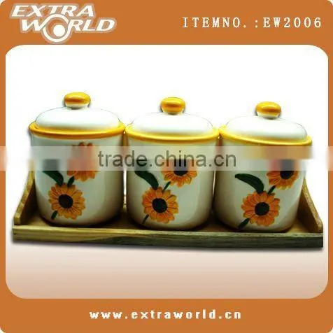 Handpainting Ceramic Kitchenware Pepper,sugar and Salt Bottle Set