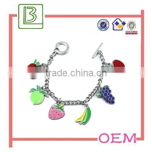 Custom Logo Enamel Promotional Pendant Charm Link Bracelet photo-3