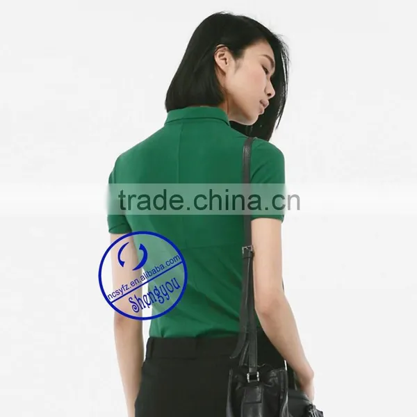 Wholesale Spandex Cotton Plain Blank Women Polo Shirt photo-4