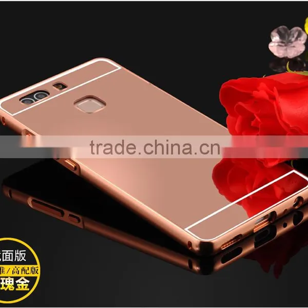 Luxury Mirror PC Back Case Aluminum Metal Bumper Case Cover For Huawei P9 Lite photo-4