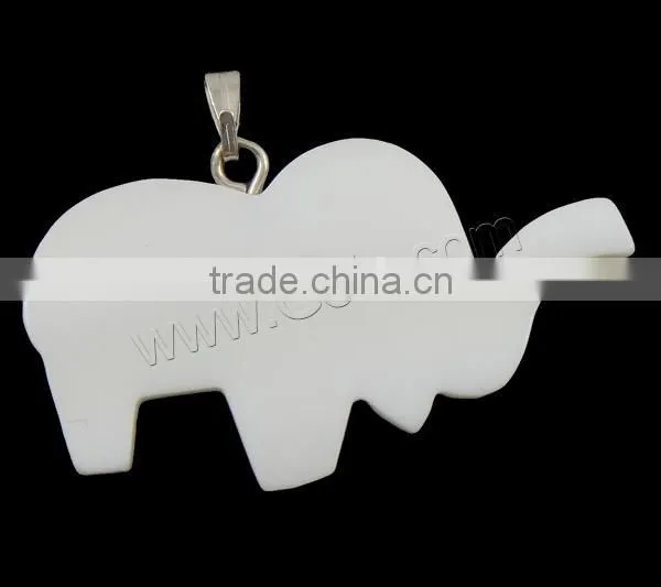 White With Brass Bail Natural Freshwater Shell Pendants