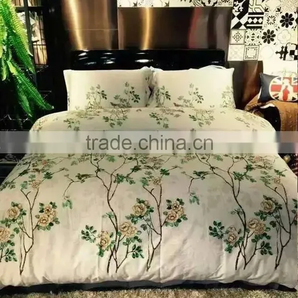 Fashion Duvet/comforter Cover With Reactive Print on Cotton Base/flower Printed Duvet Cover