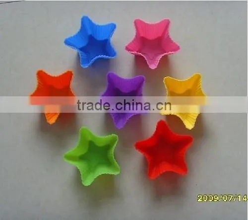 Eco-friendly feature five star shaped non-stick Silicone cake tray