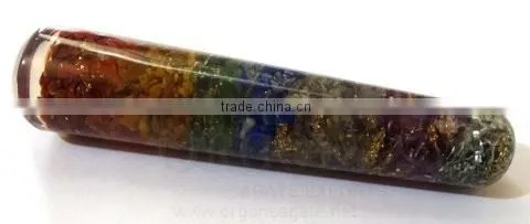 Chakra Layer Orgone Smooth Massage Wands | Orgonite Smooth 7 Chakra Wands | 7 Chakra Healing Wands