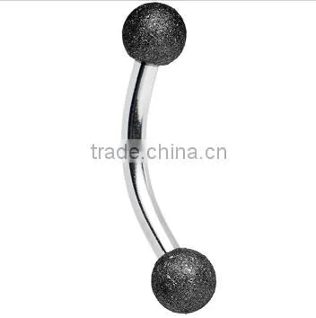 Sandblasted Curved Eyebrow Ring photo-3