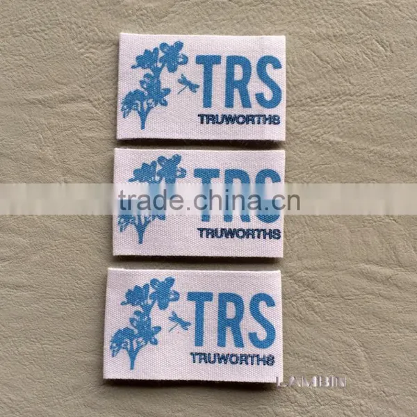 100% Cotton Tape 2 Ends Folded Silk Screen Printed Main Label for Garments Private Label photo-3