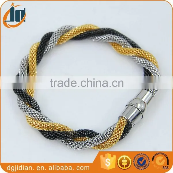 Stainless Steel Mesh Chain Bracelets,Gold Plated Mesh Magnetic Bracelets photo-2
