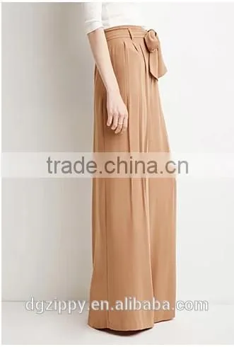2015 New Arrival China Wholesale Trousers Fabric ,belted Wide Leg Pants for Woman Quality Choice photo-5