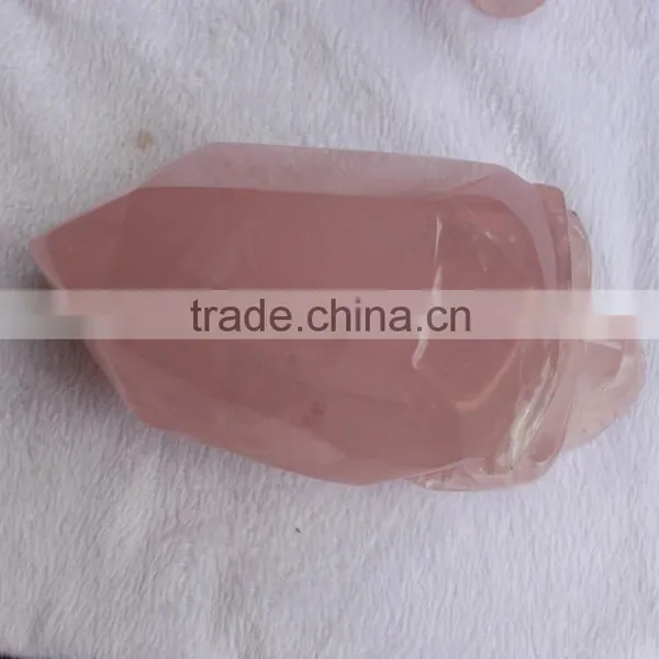 Hand Made Rose Quartz Natural Carved Stone Skull for Healing Wands photo-2