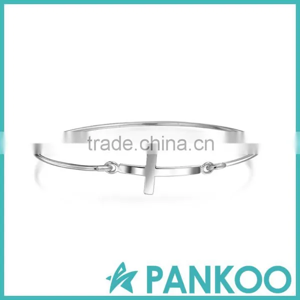 Cross Stackable Bangle Bracelet 925 Sterling photo-2