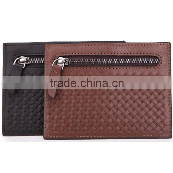 Factory OEM Super Slim Full Protect Snap Closure Lightweight Braided Leather Slim Bag photo-6