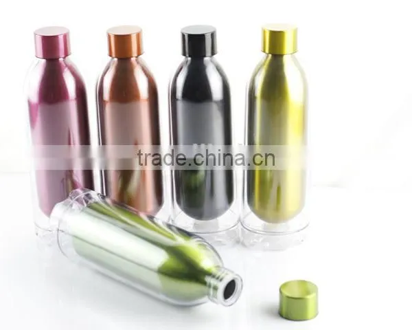 24oz Double-wall Sports Bottle Stainless Steel Liner Plastic Outer photo-2