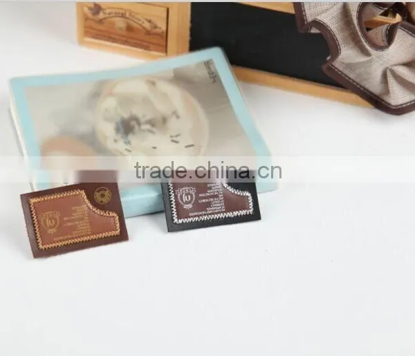 Fashion Design Garment Accessories Leather Label Embossed PU Leather Patch For Clothes photo-2